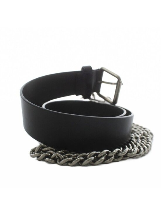 Balenciaga Belt Eyelet Chain Leather Black main image 8